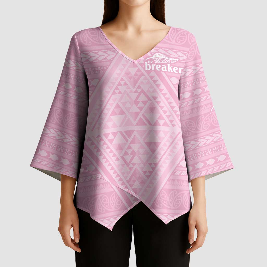 Custom New Zealand Basketball Indigenous Kimono Sleeve Blouse - Polynesian Pride