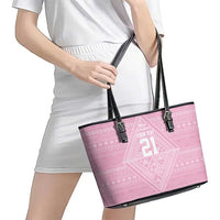 Custom New Zealand Basketball Indigenous Leather Tote Bag - Polynesian Pride