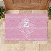 Custom New Zealand Basketball Indigenous Rubber Doormat - Polynesian Pride