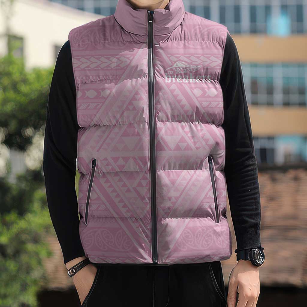 Custom New Zealand Basketball Indigenous Sleeveless Puffer Jacket - Polynesian Pride