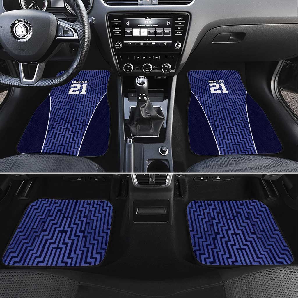 Custom Basketball New Zealand Car Mats Blue Maori Ta Moko Indigenous - Polynesian Pride
