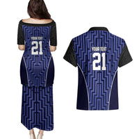 Custom Basketball New Zealand Couples Matching Puletasi and Hawaiian Shirt Blue Maori Ta Moko Indigenous LT9 - Polynesian Pride