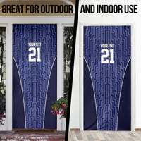Custom Basketball New Zealand Door Cover Blue Maori Ta Moko Indigenous - Polynesian Pride