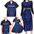 Custom Basketball New Zealand Family Matching Long Sleeve Bodycon Dress and Hawaiian Shirt Blue Maori Ta Moko Indigenous - Polynesian Pride
