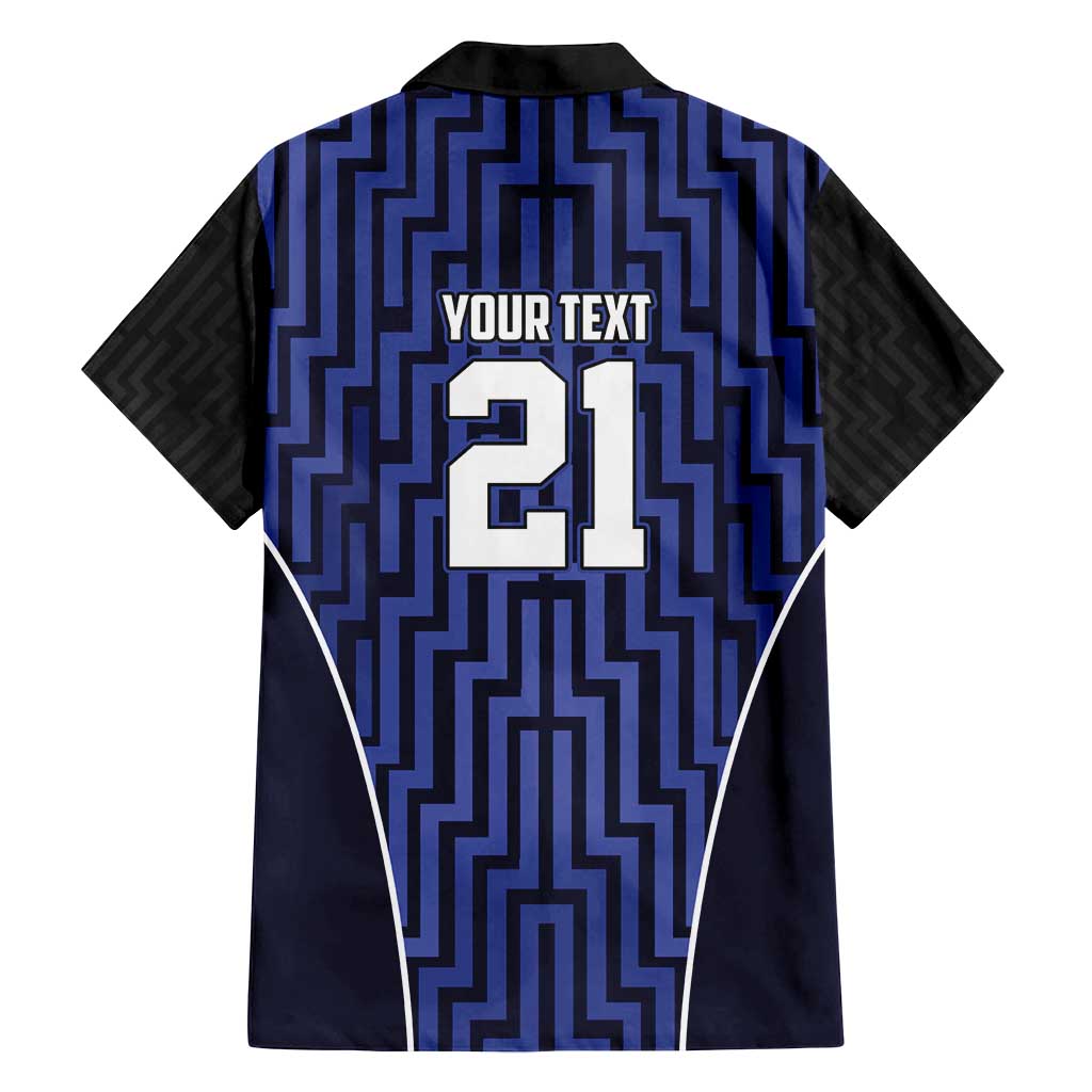 Custom Basketball New Zealand Family Matching Off Shoulder Maxi Dress and Hawaiian Shirt Blue Maori Ta Moko Indigenous LT9 - Polynesian Pride