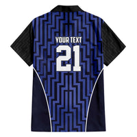 Custom Basketball New Zealand Family Matching Off Shoulder Maxi Dress and Hawaiian Shirt Blue Maori Ta Moko Indigenous LT9 - Polynesian Pride