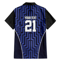 Custom Basketball New Zealand Family Matching Short Sleeve Bodycon Dress and Hawaiian Shirt Blue Maori Ta Moko Indigenous LT9 - Polynesian Pride