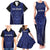 Custom Basketball New Zealand Family Matching Tank Maxi Dress and Hawaiian Shirt Blue Maori Ta Moko Indigenous - Polynesian Pride