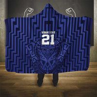 Custom Basketball New Zealand Hooded Blanket Blue Maori Ta Moko Indigenous - Polynesian Pride