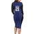 Custom Basketball New Zealand Long Sleeve Bodycon Dress Blue Maori Ta Moko Indigenous - Polynesian Pride