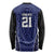 Custom Basketball New Zealand Long Sleeve Shirt Blue Maori Ta Moko Indigenous - Polynesian Pride