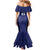 Custom Basketball New Zealand Mermaid Dress Blue Maori Ta Moko Indigenous - Polynesian Pride