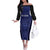 Custom Basketball New Zealand Off The Shoulder Long Sleeve Dress Blue Maori Ta Moko Indigenous - Polynesian Pride
