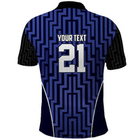 Custom Basketball New Zealand Polo Shirt Blue Maori Ta Moko Indigenous - Polynesian Pride