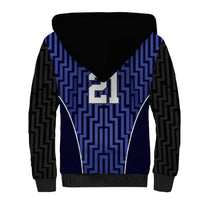 Custom Basketball New Zealand Sherpa Hoodie Blue Maori Ta Moko Indigenous - Polynesian Pride