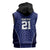 Custom Basketball New Zealand Sleeveless Zip Hoodie Blue Maori Ta Moko Indigenous - Polynesian Pride