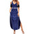 Custom Basketball New Zealand Summer Maxi Dress Blue Maori Ta Moko Indigenous - Polynesian Pride