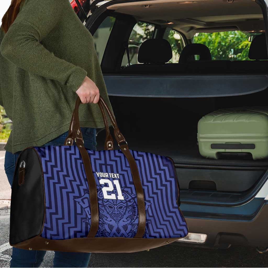 Custom Basketball New Zealand Travel Bag Blue Maori Ta Moko Indigenous - Polynesian Pride