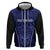 Custom Basketball New Zealand Zip Hoodie Blue Maori Ta Moko Indigenous - Polynesian Pride