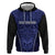 Custom Basketball New Zealand Zip Hoodie Blue Maori Ta Moko Indigenous - Polynesian Pride