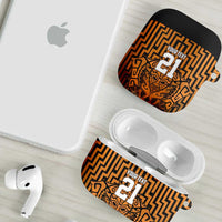 Custom Basketball New Zealand AirPods Case Gold Maori Ta Moko Indigenous - Polynesian Pride