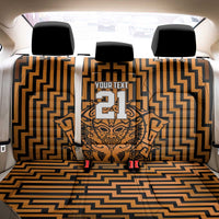 Custom Basketball New Zealand Back Car Seat Cover Gold Maori Ta Moko Indigenous - Polynesian Pride