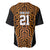 Custom Basketball New Zealand Baseball Jersey Gold Maori Ta Moko Indigenous - Polynesian Pride