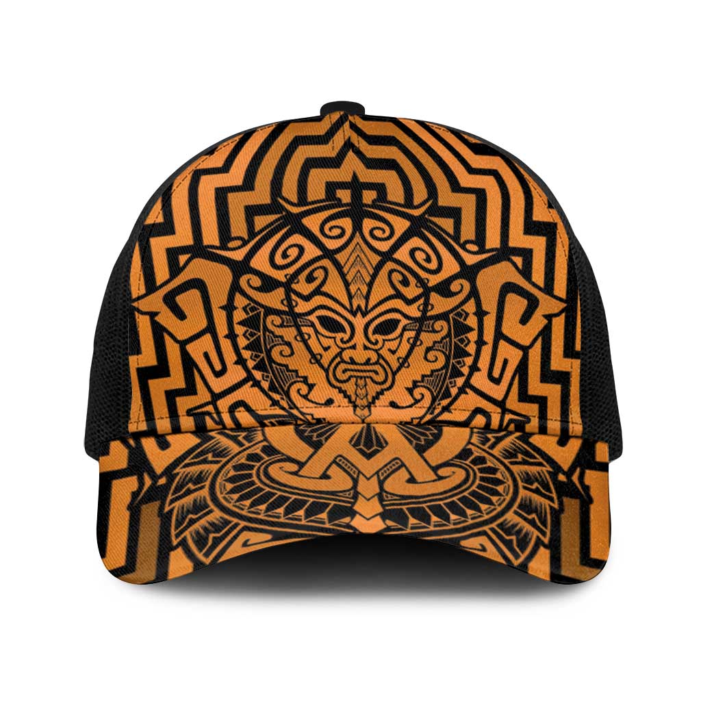 Basketball New Zealand Baseball Net Cap Gold Maori Ta Moko Indigenous - Polynesian Pride