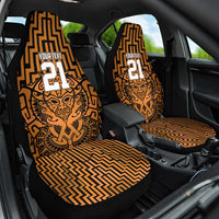 Custom Basketball New Zealand Car Seat Cover Gold Maori Ta Moko Indigenous - Polynesian Pride