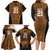 Custom Basketball New Zealand Family Matching Long Sleeve Bodycon Dress and Hawaiian Shirt Gold Maori Ta Moko Indigenous - Polynesian Pride