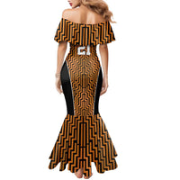 Custom Basketball New Zealand Family Matching Mermaid Dress and Hawaiian Shirt Gold Maori Ta Moko Indigenous LT9 - Polynesian Pride