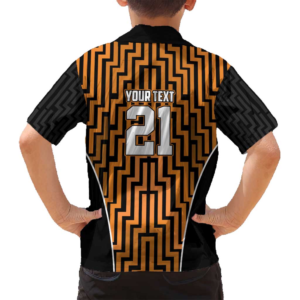Custom Basketball New Zealand Family Matching Off Shoulder Maxi Dress and Hawaiian Shirt Gold Maori Ta Moko Indigenous LT9 - Polynesian Pride