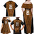 Custom Basketball New Zealand Family Matching Off Shoulder Maxi Dress and Hawaiian Shirt Gold Maori Ta Moko Indigenous - Polynesian Pride