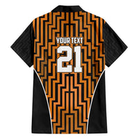 Custom Basketball New Zealand Family Matching Off Shoulder Short Dress and Hawaiian Shirt Gold Maori Ta Moko Indigenous LT9 - Polynesian Pride