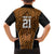 Custom Basketball New Zealand Family Matching Short Sleeve Bodycon Dress and Hawaiian Shirt Gold Maori Ta Moko Indigenous - Polynesian Pride