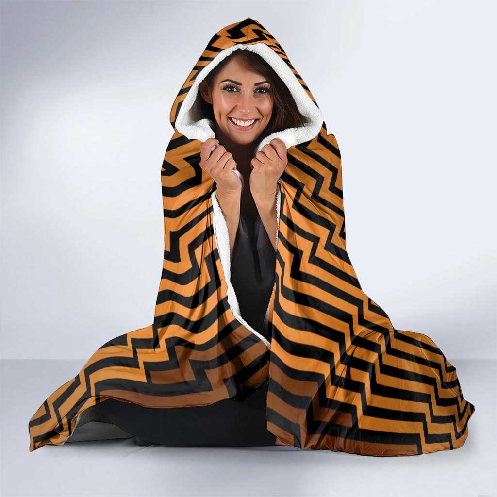Custom Basketball New Zealand Hooded Blanket Gold Maori Ta Moko Indigenous - Polynesian Pride