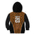 Custom Basketball New Zealand Kid Hoodie Gold Maori Ta Moko Indigenous - Polynesian Pride