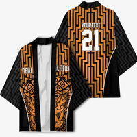 Custom Basketball New Zealand Kimono Gold Maori Ta Moko Indigenous - Polynesian Pride