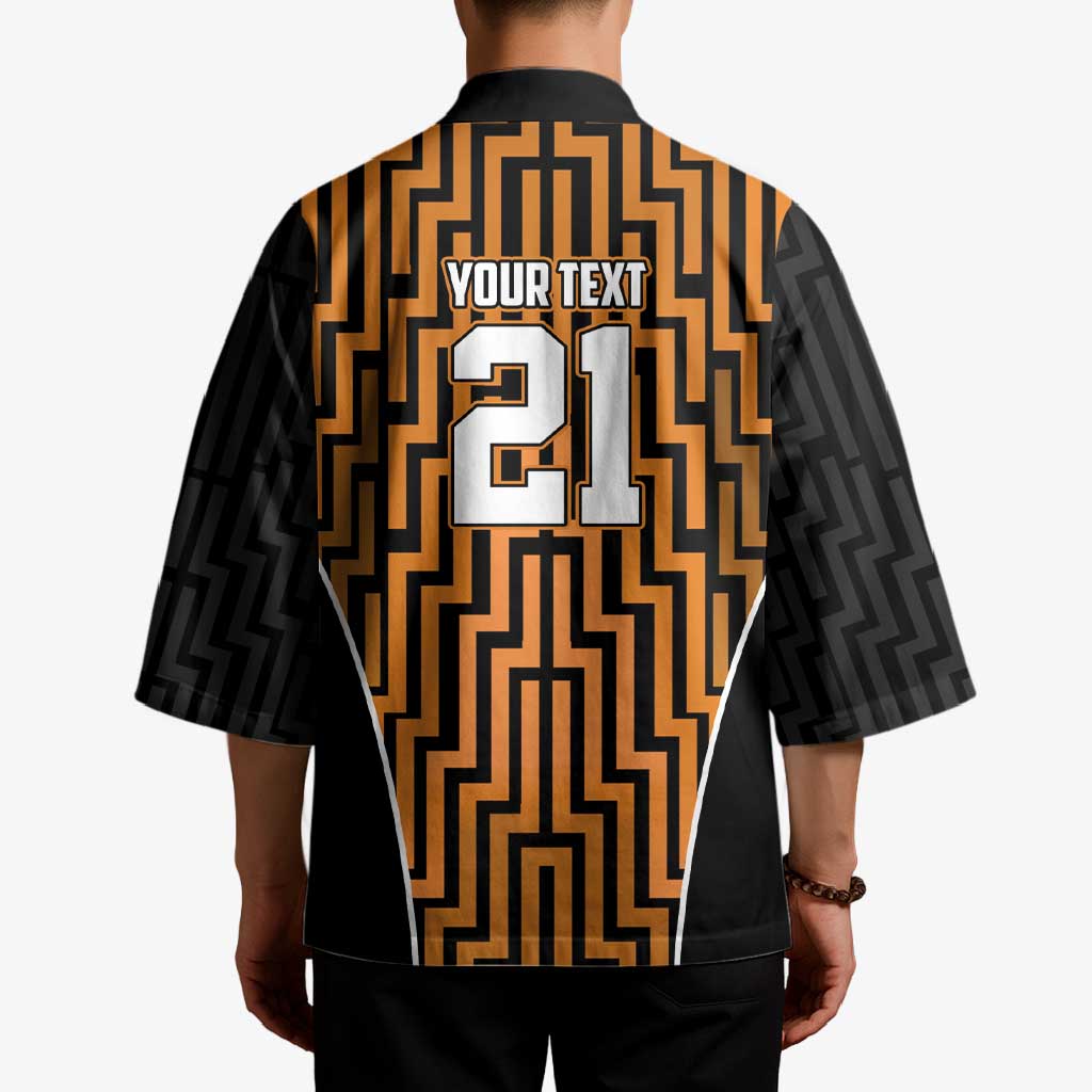 Custom Basketball New Zealand Kimono Gold Maori Ta Moko Indigenous - Polynesian Pride