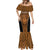 Custom Basketball New Zealand Mermaid Dress Gold Maori Ta Moko Indigenous - Polynesian Pride