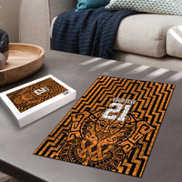 Custom Basketball New Zealand Puzzle Gold Maori Ta Moko Indigenous - Polynesian Pride