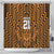 Custom Basketball New Zealand Shower Curtain Gold Maori Ta Moko Indigenous - Polynesian Pride