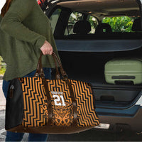 Custom Basketball New Zealand Travel Bag Gold Maori Ta Moko Indigenous - Polynesian Pride