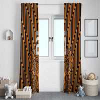 Custom Basketball New Zealand Window Curtain Gold Maori Ta Moko Indigenous - Polynesian Pride