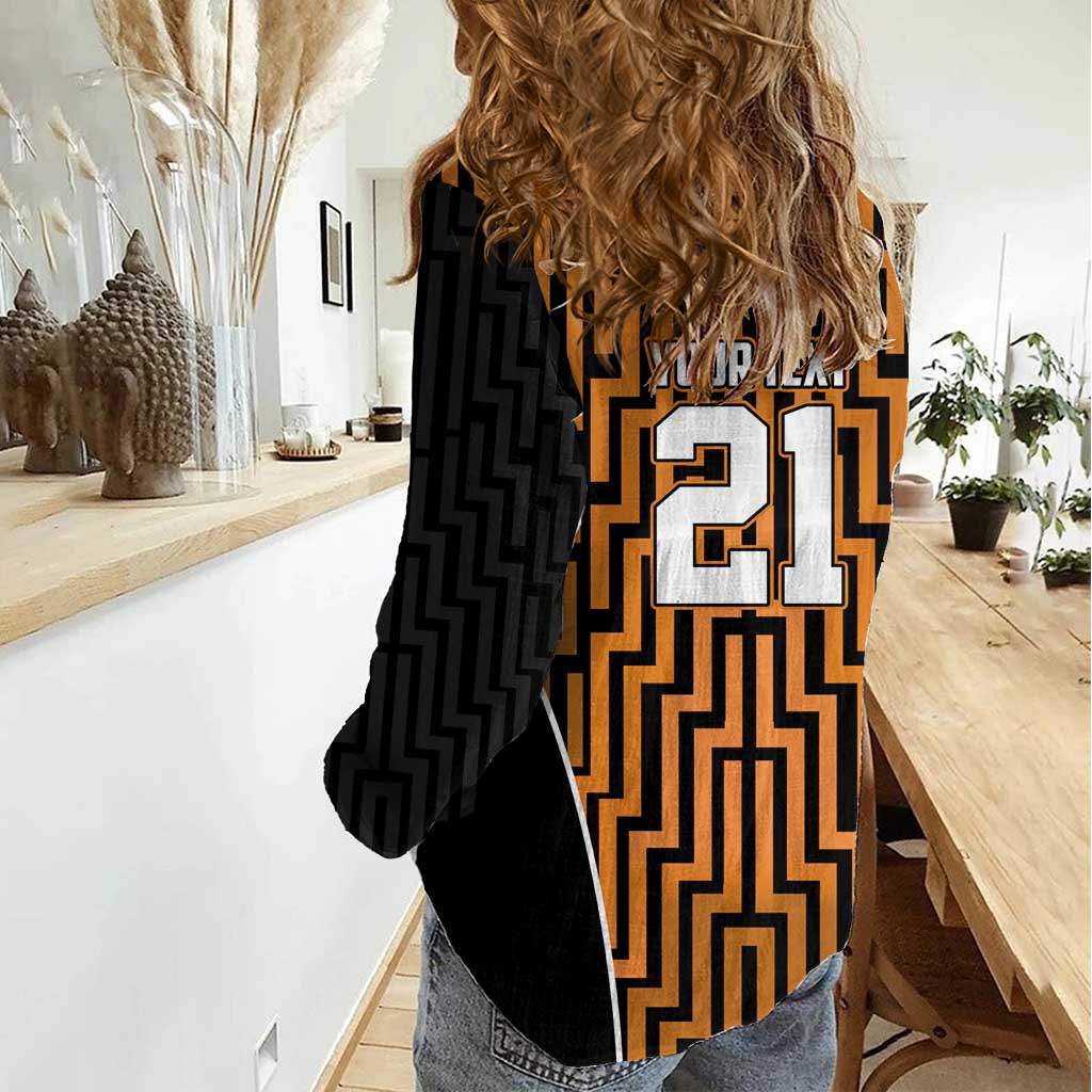 Custom Basketball New Zealand Women Casual Shirt Gold Maori Ta Moko Indigenous - Polynesian Pride