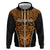 Custom Basketball New Zealand Zip Hoodie Gold Maori Ta Moko Indigenous - Polynesian Pride