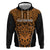 Custom Basketball New Zealand Zip Hoodie Gold Maori Ta Moko Indigenous - Polynesian Pride