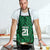 Custom Basketball New Zealand Apron Green Maori Ta Moko Indigenous - Polynesian Pride