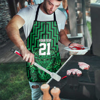 Custom Basketball New Zealand Apron Green Maori Ta Moko Indigenous - Polynesian Pride
