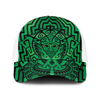 Basketball New Zealand Baseball Net Cap Green Maori Ta Moko Indigenous - Polynesian Pride